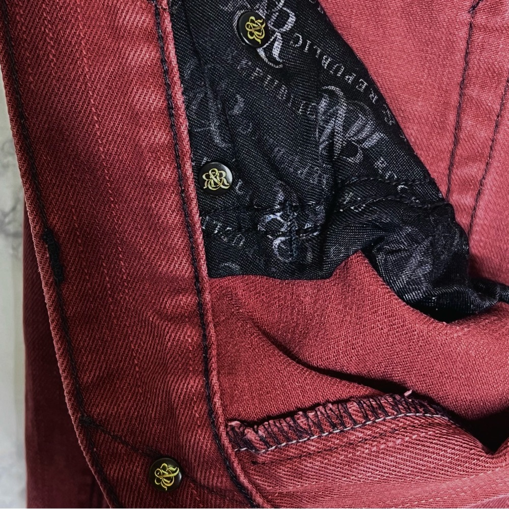 ⭐️ Rock & Republic Men’s Colburg Brick Red Straight Leg Y2K Jeans Size 30x32 - Picture 12 of 16